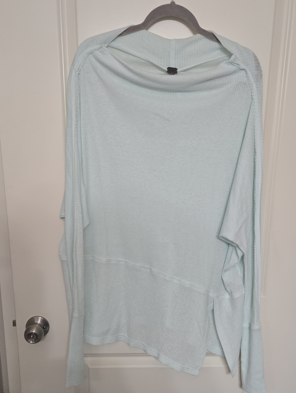 We The Free Pale Aqua Cowl Neck Sweater